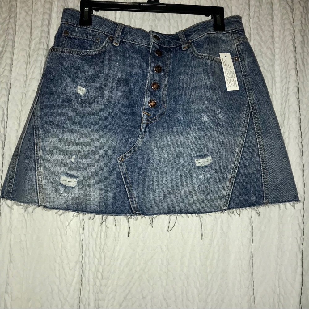 Free People Mini A-Line Denim Skirt - Picture 2 of 4